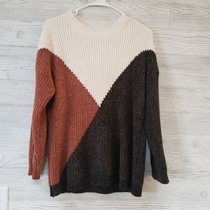 Abstract, Block Polyester Crewneck Sweater - S